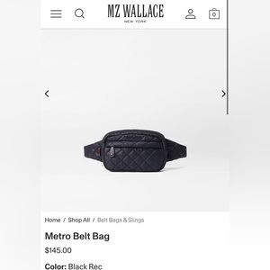 MZ Wallace metro belt bag with tags on